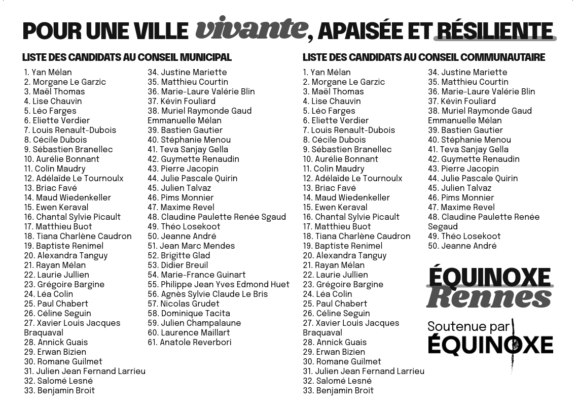 Notre bulletin de vote